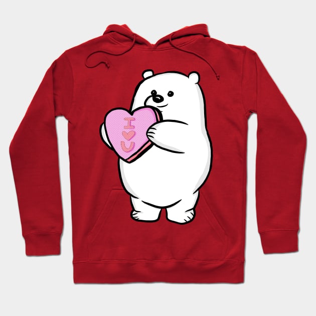 Valentine's Day Polar Bear Hoodie by RoserinArt